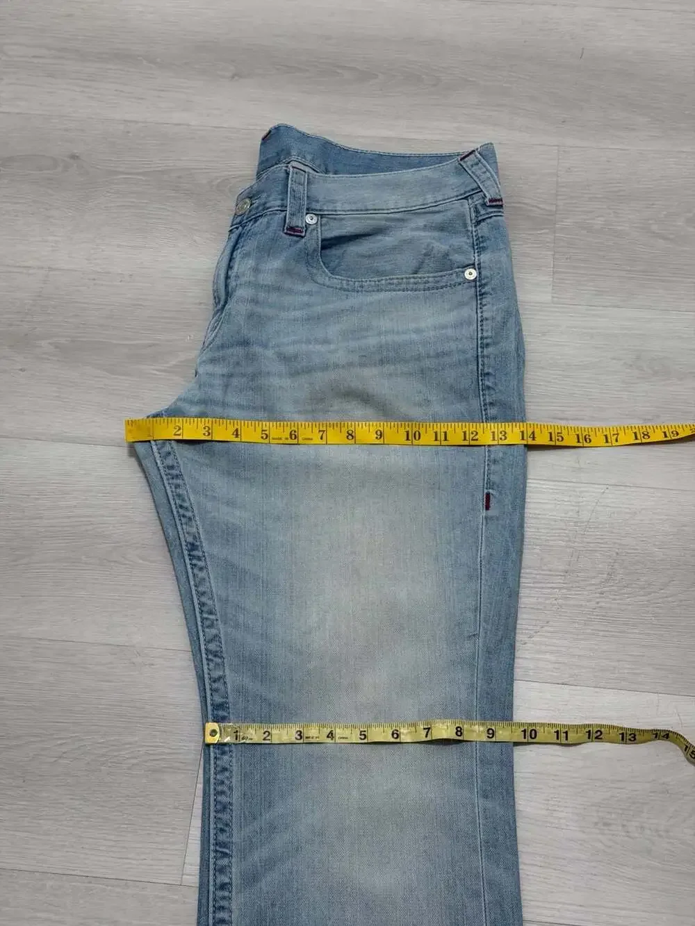 True Religion Ricky Straight Flap Pocket Blue Light Wash Size 38